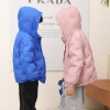 Children's light and thin down jacket, short style for boys and girls, thickened winter hooded jacket for children and babies, national standard 90 down details Picture